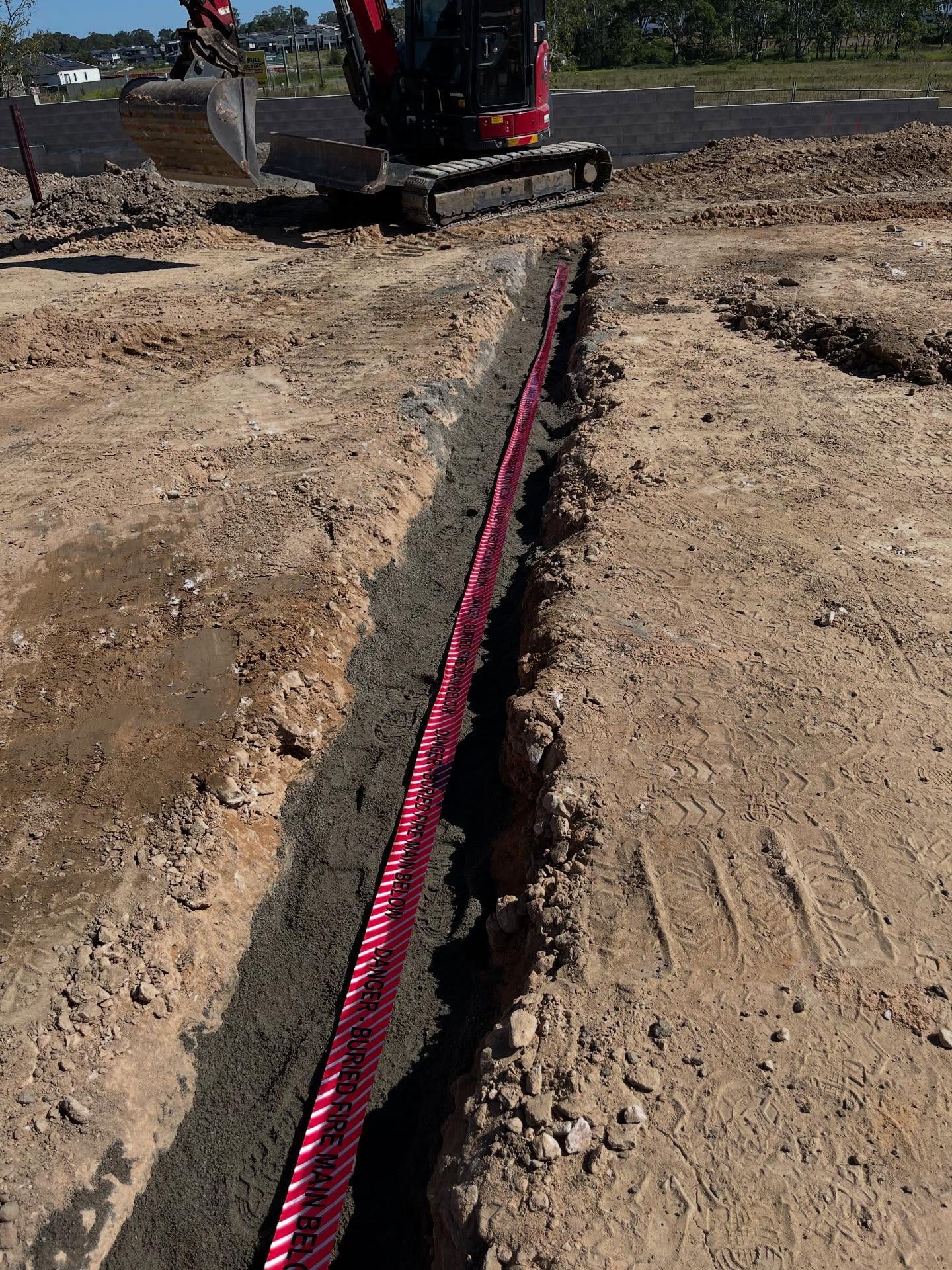 Buried service route prepared during the Grantham Farm project